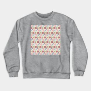 Yellow Abstract Round Squares Pattern Crewneck Sweatshirt